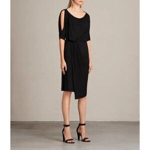 Allsaints Black Sina Midi Dress Women size XS
